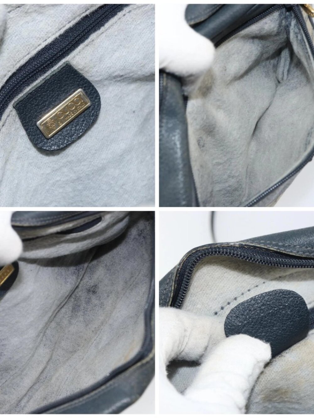 GUCCI GG Supreme Sherry Line Shoulder Bag PVC Navy Gold 001 56 0860 Auth ep12680 - Picture 15 of 16